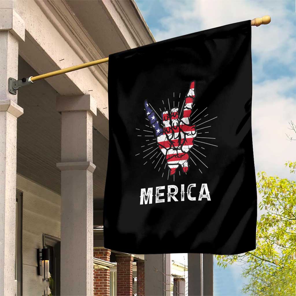 Rockin 4th Of July Garden Flag Skeleton Hand American Flag Patriotic Day TS11 Print Your Wear
