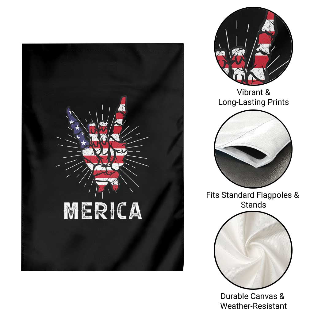 Rockin 4th Of July Garden Flag Skeleton Hand American Flag Patriotic Day TS11 Print Your Wear