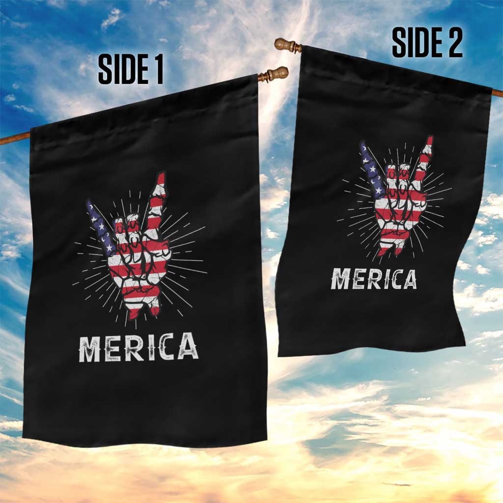 Rockin 4th Of July Garden Flag Skeleton Hand American Flag Patriotic Day TS11 Print Your Wear