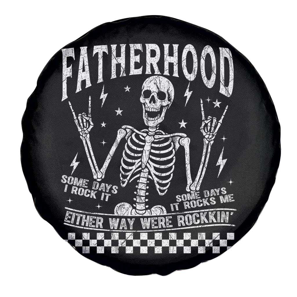 Rockin' Fatherhood Skeleton Spare Tire Cover Funny Dad Life Quote Gift for Fathers Day TS02 Print Your Wear