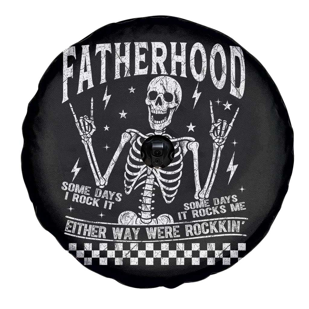 Rockin' Fatherhood Skeleton Spare Tire Cover Funny Dad Life Quote Gift for Fathers Day TS02 Print Your Wear