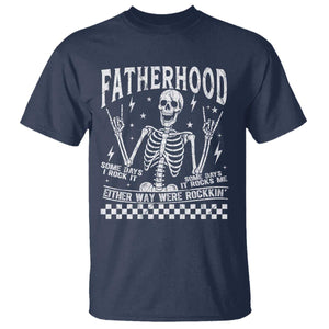 Rockin' Fatherhood Skeleton T Shirt Funny Dad Life Quote Gift for Fathers Day TS02 Navy Print Your Wear