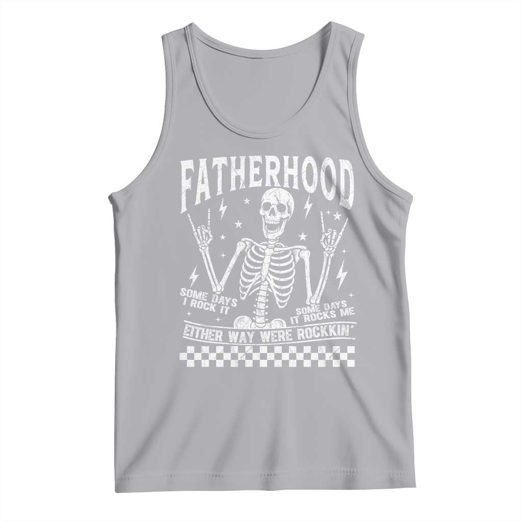 Rockin' Fatherhood Skeleton Tank Top Funny Dad Life Quote Gift for Fathers Day TS02 Athletic Heather Print Your Wear