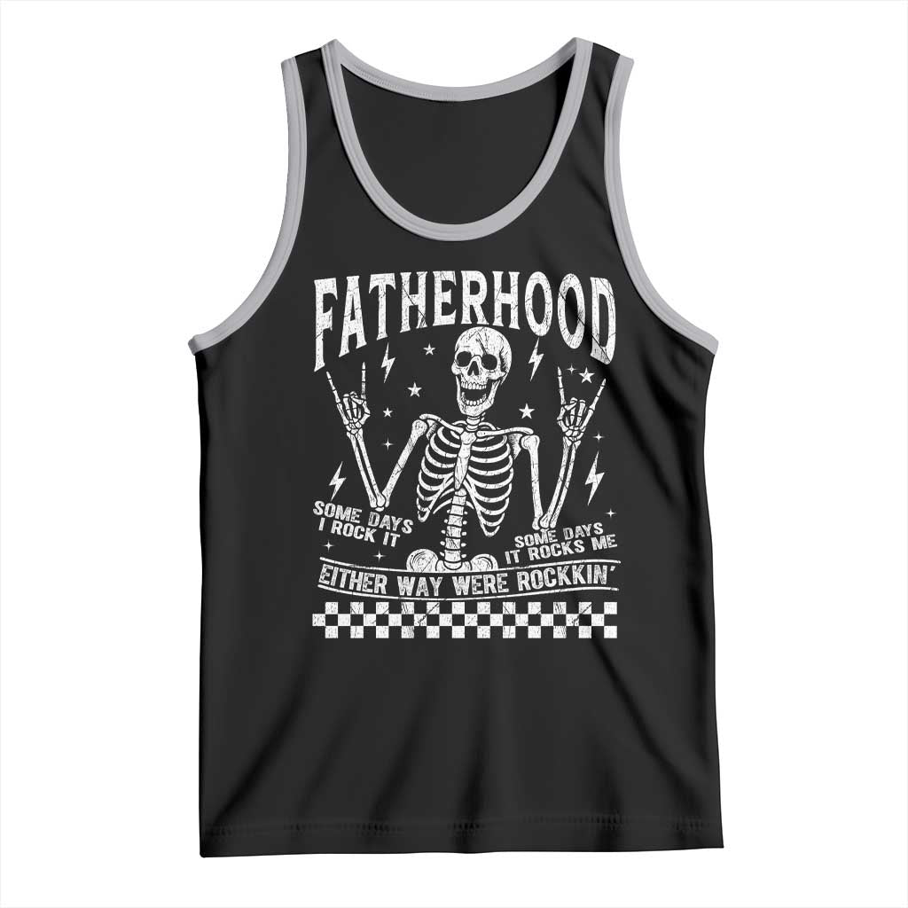 Rockin' Fatherhood Skeleton Tank Top Funny Dad Life Quote Gift for Fathers Day TS02 Black Athletic Heather Print Your Wear
