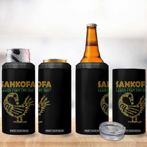 Sankofa Learn From The Past 4 in 1 Can Cooler Tumbler African Bird Black History Akan Pattern TS11 Print Your Wear