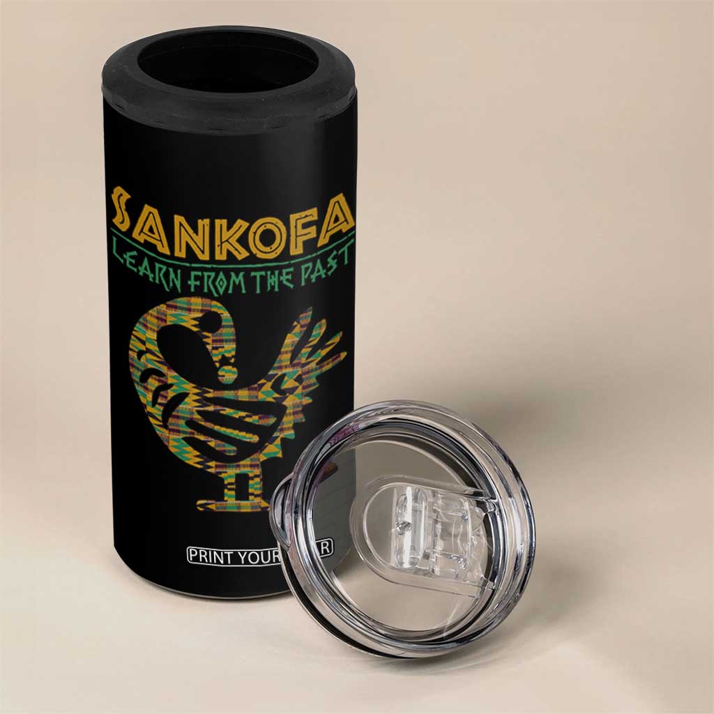 Sankofa Learn From The Past 4 in 1 Can Cooler Tumbler African Bird Black History Akan Pattern TS11 Print Your Wear