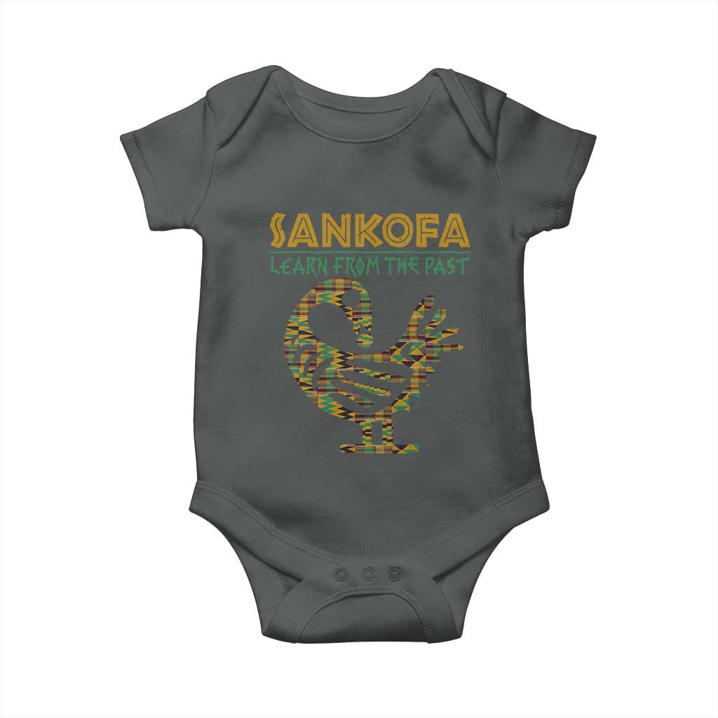 Sankofa Learn From The Past Baby Onesie African Bird Black History Akan Pattern TS11 Dark Heather Print Your Wear