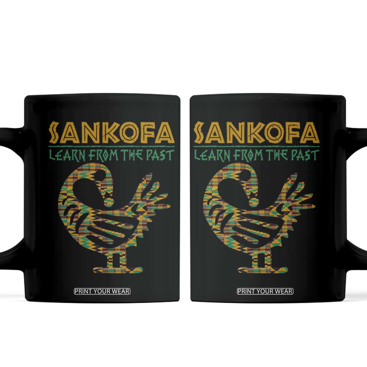 Sankofa Learn From The Past Coffee Mug African Bird Black History Akan Pattern TS11 Black Print Your Wear