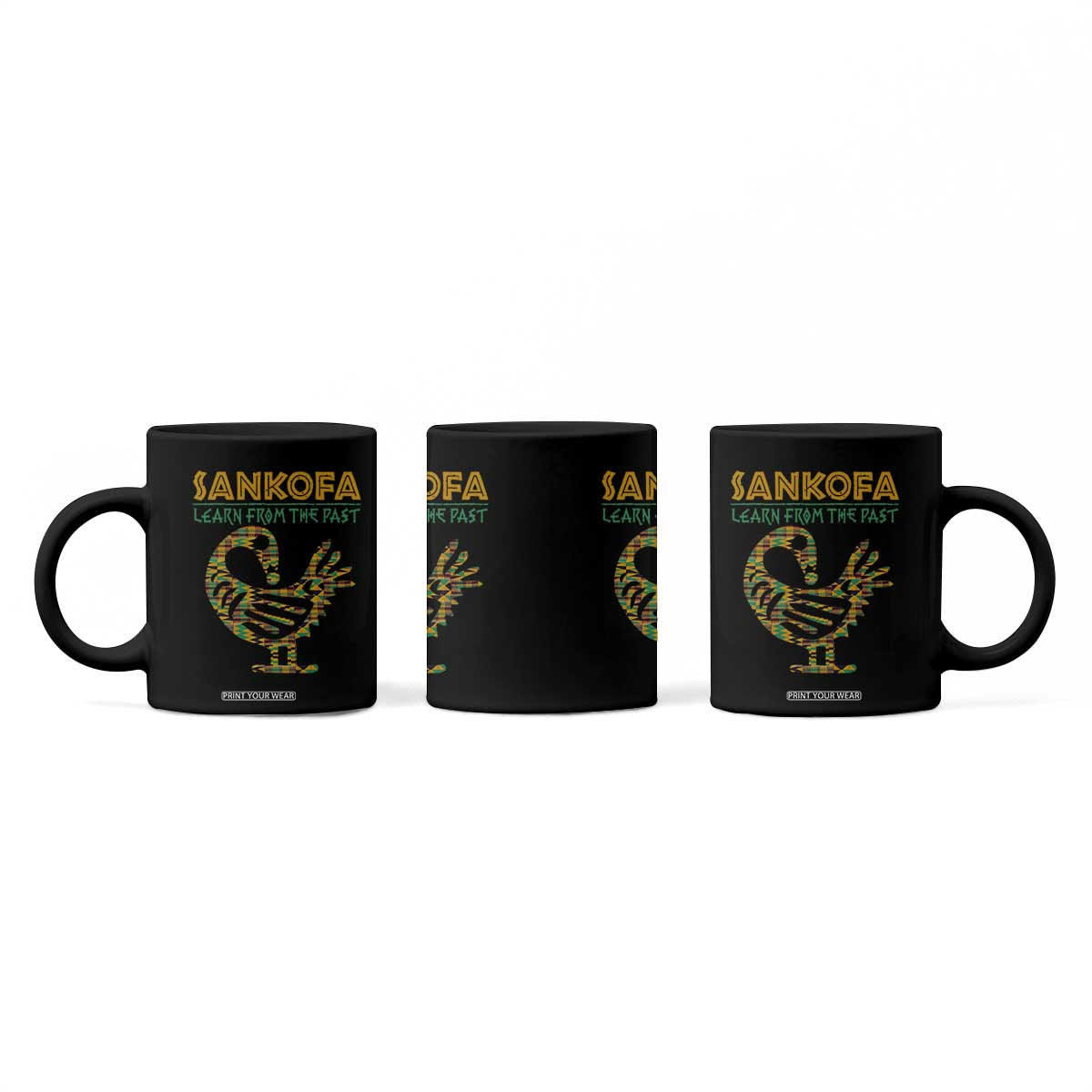 Sankofa Learn From The Past Coffee Mug African Bird Black History Akan Pattern TS11 Print Your Wear