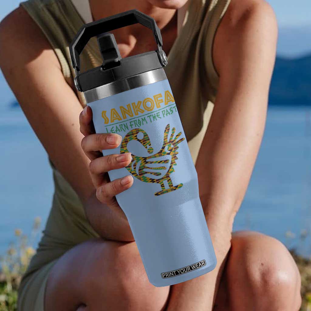 Sankofa Learn From The Past Flip Straw Tumbler African Bird Black History Akan Pattern TS11 One Size: 30 oz Light Blue Print Your Wear