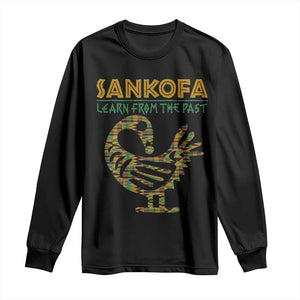 Sankofa Learn From The Past Long Sleeve Shirt African Bird Black History Akan Pattern TS11 Black Print Your Wear