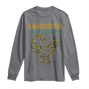 Sankofa Learn From The Past Long Sleeve Shirt African Bird Black History Akan Pattern TS11 Charcoal Print Your Wear