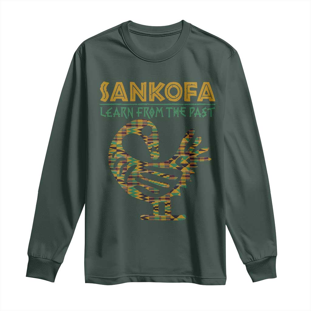 Sankofa Learn From The Past Long Sleeve Shirt African Bird Black History Akan Pattern TS11 Dark Forest Green Print Your Wear