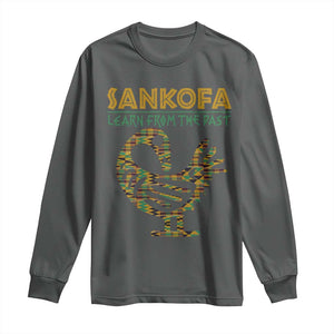 Sankofa Learn From The Past Long Sleeve Shirt African Bird Black History Akan Pattern TS11 Dark Heather Print Your Wear