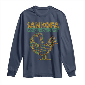 Sankofa Learn From The Past Long Sleeve Shirt African Bird Black History Akan Pattern TS11 Navy Print Your Wear