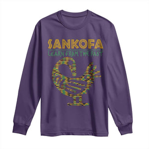 Sankofa Learn From The Past Long Sleeve Shirt African Bird Black History Akan Pattern TS11 Purple Print Your Wear