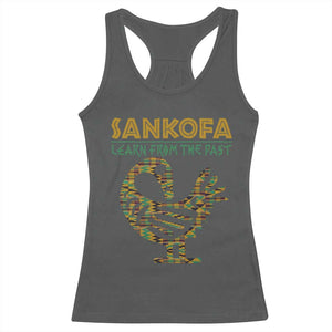 Sankofa Learn From The Past Racerback Tank Top African Bird Black History Akan Pattern TS11 Dark Heather Print Your Wear