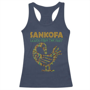 Sankofa Learn From The Past Racerback Tank Top African Bird Black History Akan Pattern TS11 Navy Print Your Wear