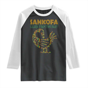Sankofa Learn From The Past Raglan Shirt African Bird Black History Akan Pattern TS11 Black White Print Your Wear