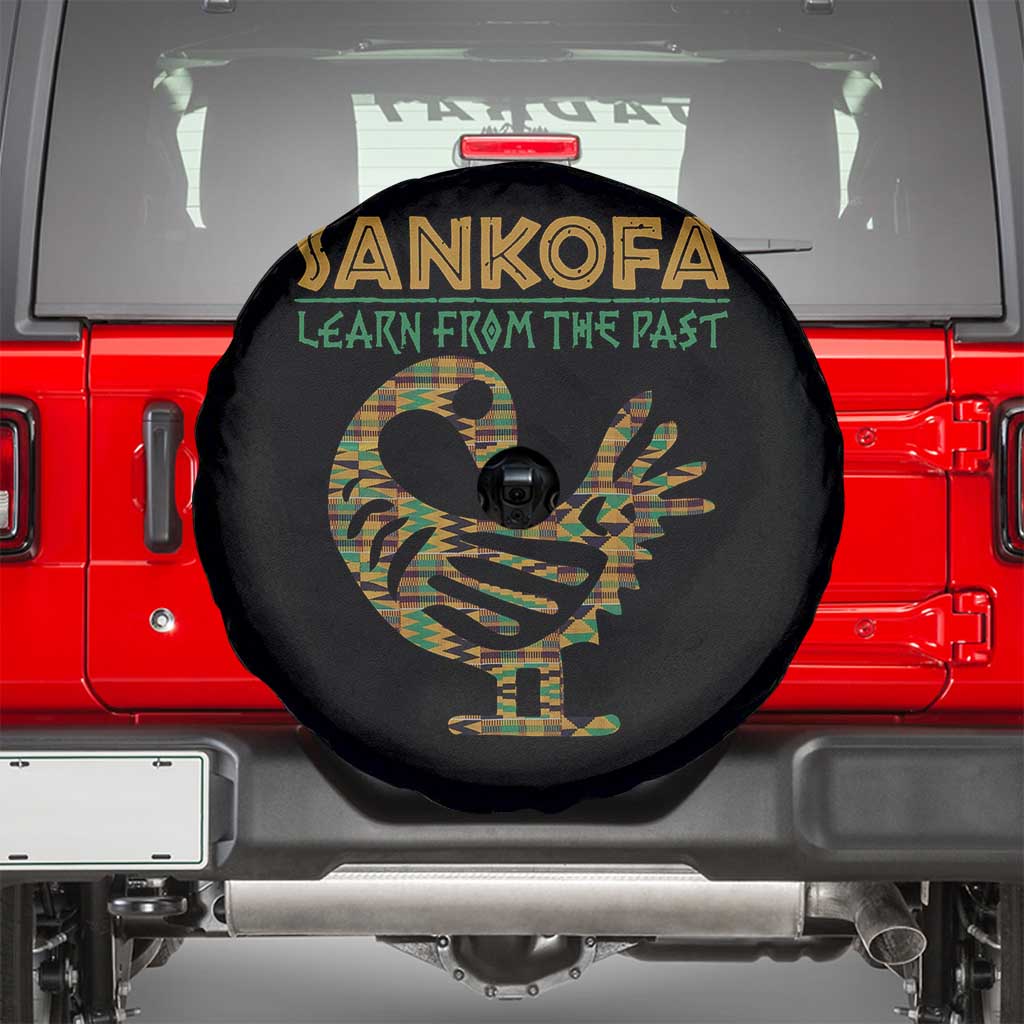 Sankofa Learn From The Past Spare Tire Cover African Bird Black History Akan Pattern TS11 Black Print Your Wear