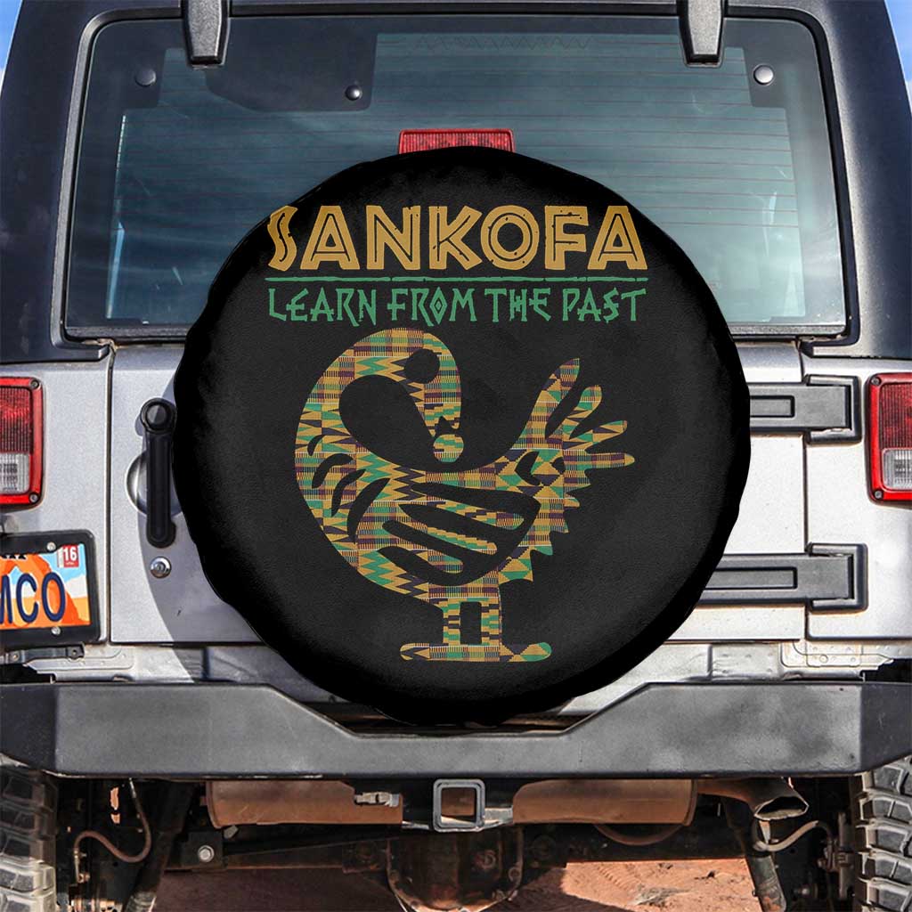 Sankofa Learn From The Past Spare Tire Cover African Bird Black History Akan Pattern TS11 No hole Black Print Your Wear