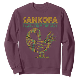 Sankofa Learn From The Past Sweatshirt African Bird Black History Akan Pattern TS11 Maroon Print Your Wear