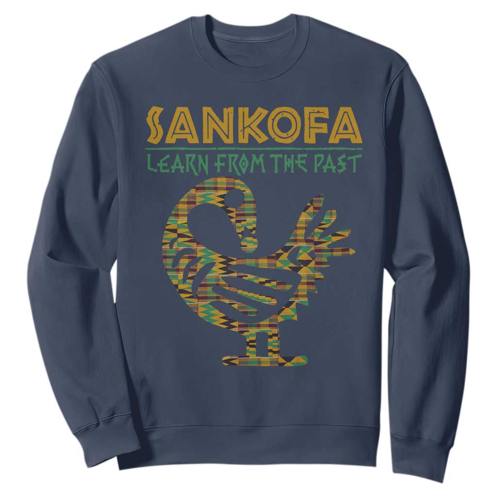 Sankofa Learn From The Past Sweatshirt African Bird Black History Akan Pattern TS11 Navy Print Your Wear