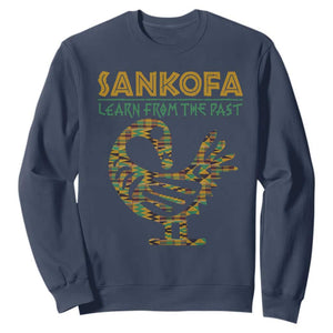 Sankofa Learn From The Past Sweatshirt African Bird Black History Akan Pattern TS11 Navy Print Your Wear