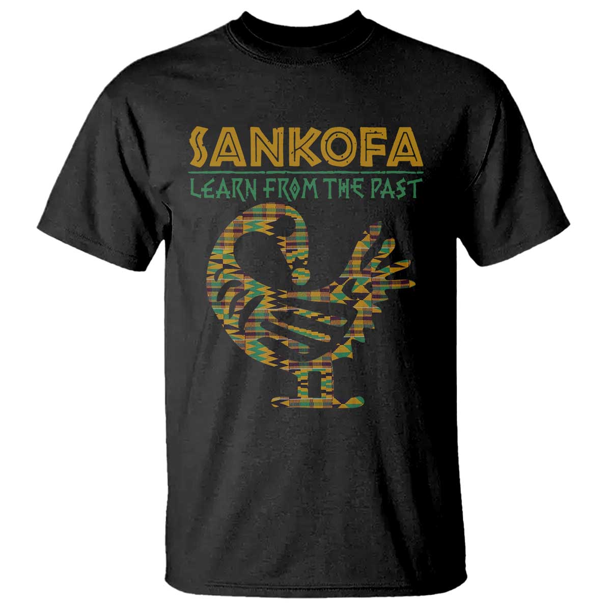 Sankofa Learn From The Past T Shirt African Bird Black History Akan Pattern TS11 Black Print Your Wear
