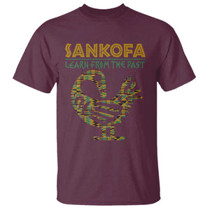 Sankofa Learn From The Past T Shirt African Bird Black History Akan Pattern TS11 Maroon Print Your Wear