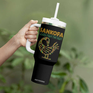 Sankofa Learn From The Past Tumbler With Handle African Bird Black History Akan Pattern TS11 Print Your Wear