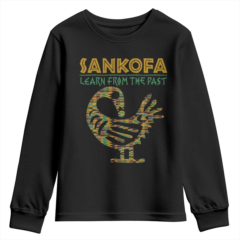 Sankofa Learn From The Past Youth Sweatshirt African Bird Black History Akan Pattern TS11 Black Print Your Wear
