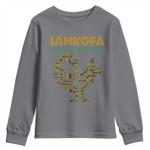 Sankofa Learn From The Past Youth Sweatshirt African Bird Black History Akan Pattern TS11 Charcoal Print Your Wear