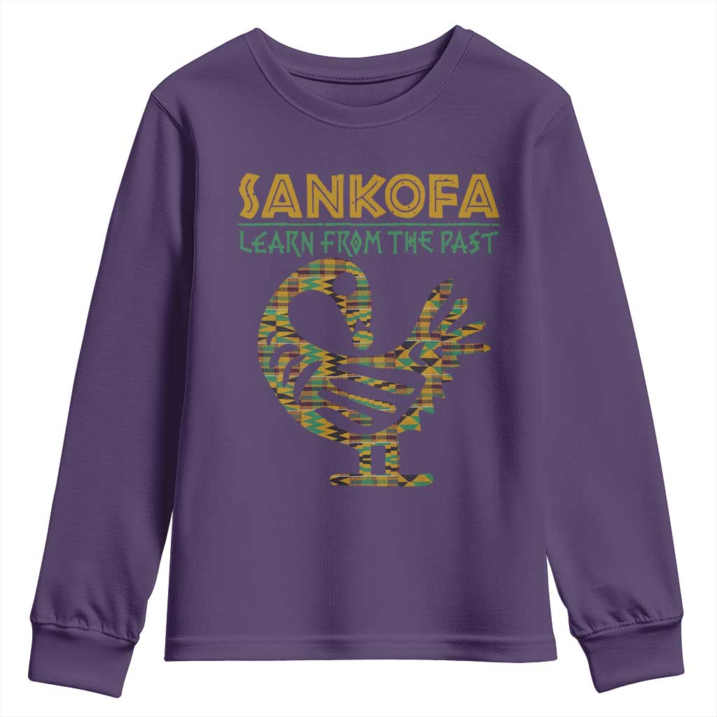 Sankofa Learn From The Past Youth Sweatshirt African Bird Black History Akan Pattern TS11 Purple Print Your Wear