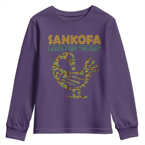 Sankofa Learn From The Past Youth Sweatshirt African Bird Black History Akan Pattern TS11 Purple Print Your Wear