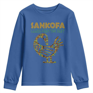 Sankofa Learn From The Past Youth Sweatshirt African Bird Black History Akan Pattern TS11 Royal Blue Print Your Wear