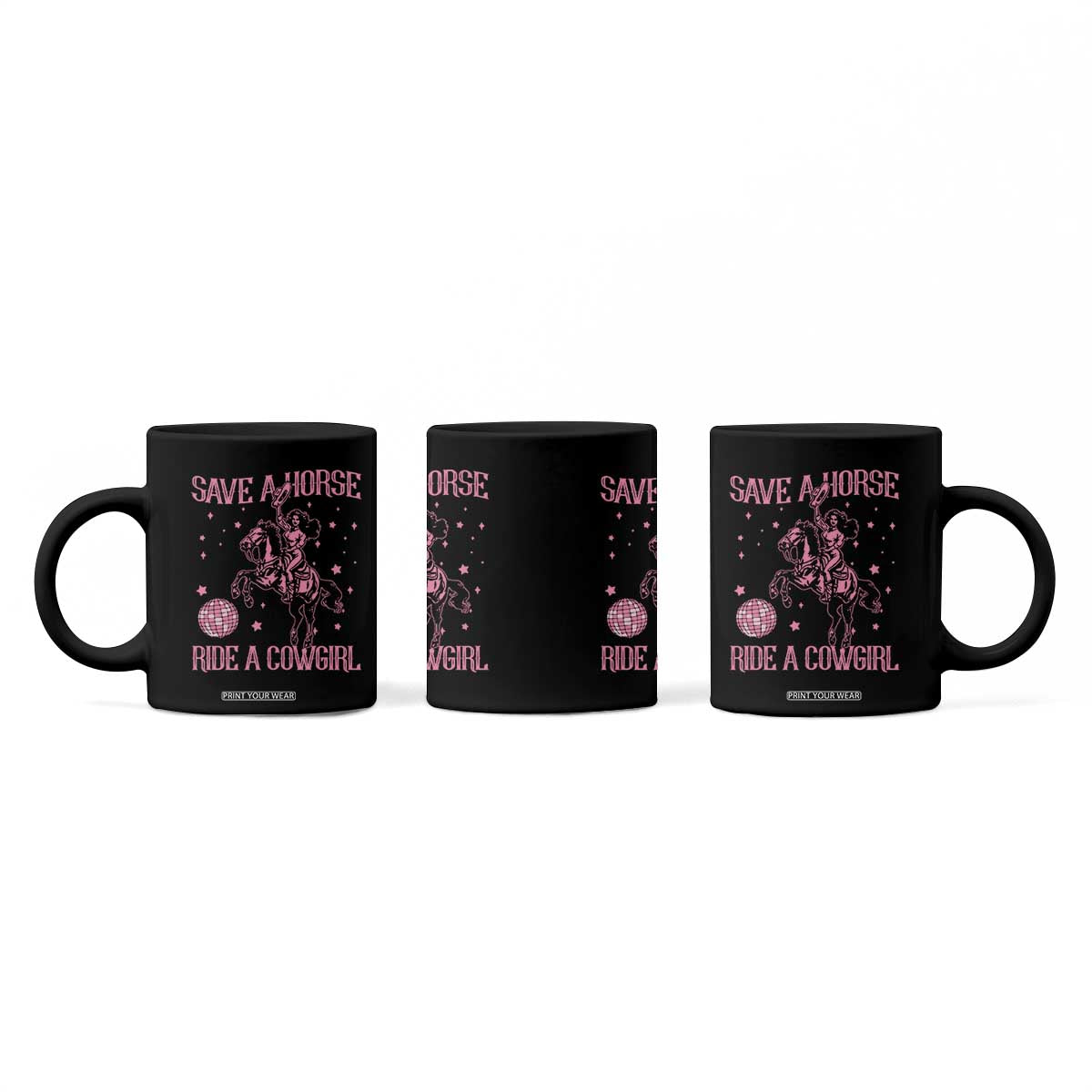 Save A Horse Ride A Cowgirl Coffee Mug Subtle Lesbian Cowgirl Western LGBTQ Pride Month TS10 Print Your Wear