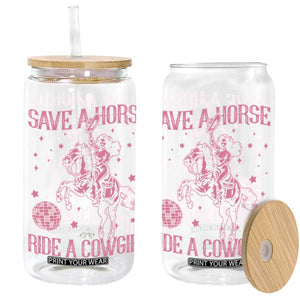 Save A Horse Ride A Cowgirl Glass Can Subtle Lesbian Cowgirl Western LGBTQ Pride Month TS10 Black Print Your Wear