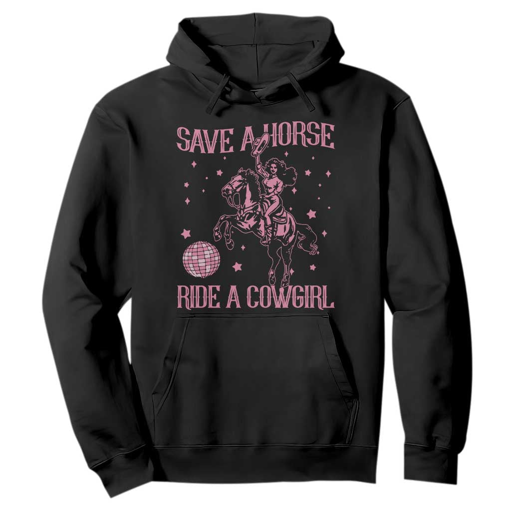 Save A Horse Ride A Cowgirl Hoodie Subtle Lesbian Cowgirl Western LGBTQ Pride Month TS10 Black Print Your Wear