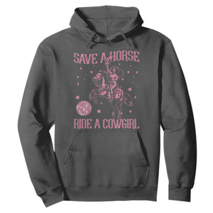 Save A Horse Ride A Cowgirl Hoodie Subtle Lesbian Cowgirl Western LGBTQ Pride Month TS10 Dark Heather Print Your Wear