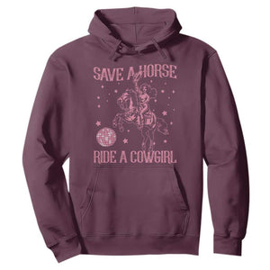 Save A Horse Ride A Cowgirl Hoodie Subtle Lesbian Cowgirl Western LGBTQ Pride Month TS10 Maroon Print Your Wear