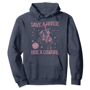 Save A Horse Ride A Cowgirl Hoodie Subtle Lesbian Cowgirl Western LGBTQ Pride Month TS10 Navy Print Your Wear