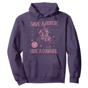 Save A Horse Ride A Cowgirl Hoodie Subtle Lesbian Cowgirl Western LGBTQ Pride Month TS10 Purple Print Your Wear