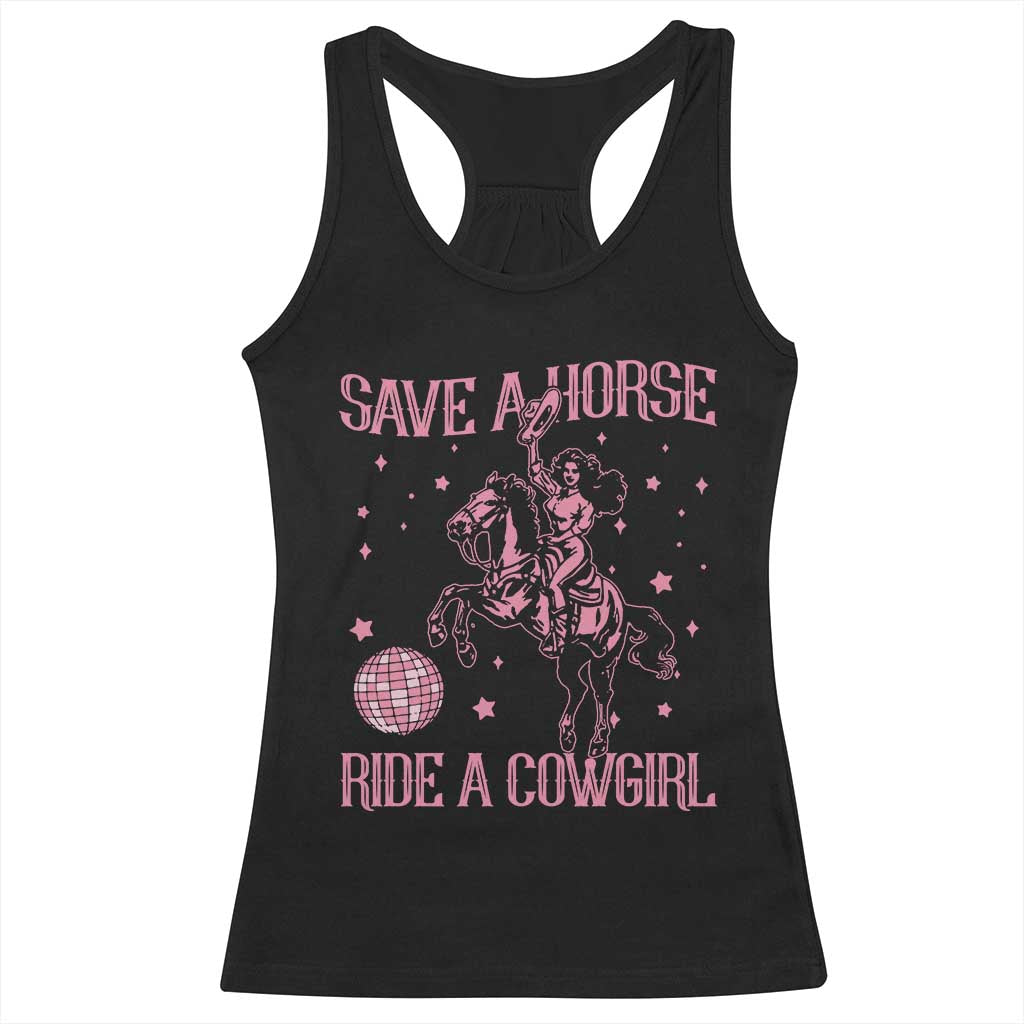 Save A Horse Ride A Cowgirl Racerback Tank Top Subtle Lesbian Cowgirl Western LGBTQ Pride Month TS10 Black Print Your Wear