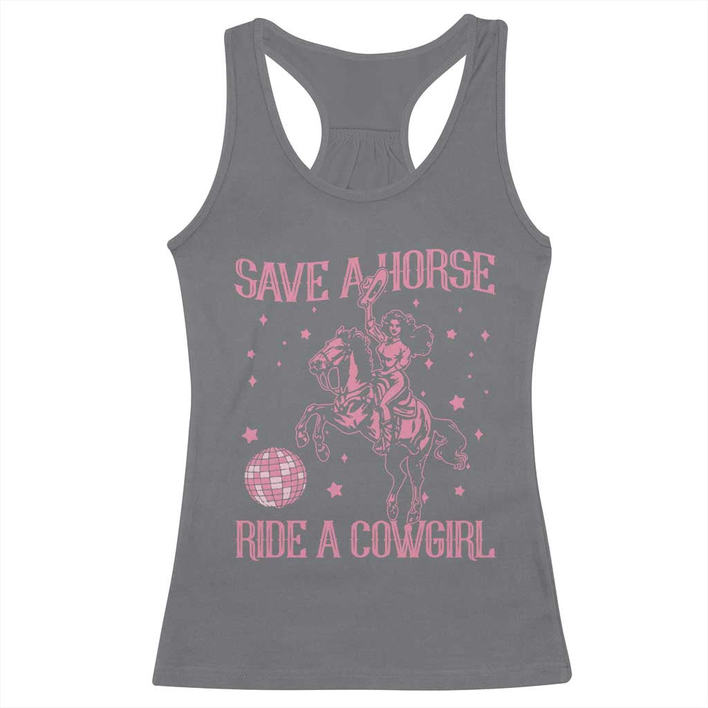 Save A Horse Ride A Cowgirl Racerback Tank Top Subtle Lesbian Cowgirl Western LGBTQ Pride Month TS10 Charcoal Print Your Wear