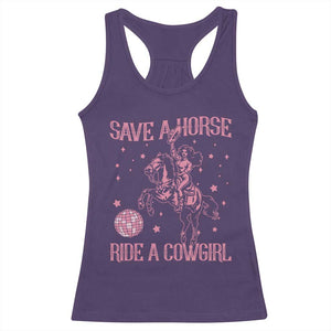 Save A Horse Ride A Cowgirl Racerback Tank Top Subtle Lesbian Cowgirl Western LGBTQ Pride Month TS10 Purple Print Your Wear