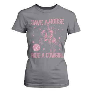 Save A Horse Ride A Cowgirl T Shirt For Women Subtle Lesbian Cowgirl Western LGBTQ Pride Month TS10 Charcoal Print Your Wear
