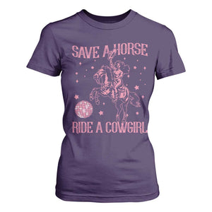 Save A Horse Ride A Cowgirl T Shirt For Women Subtle Lesbian Cowgirl Western LGBTQ Pride Month TS10 Purple Print Your Wear
