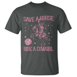 Save A Horse Ride A Cowgirl T Shirt Subtle Lesbian Cowgirl Western LGBTQ Pride Month TS10 Dark Heather Print Your Wear