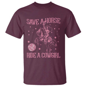Save A Horse Ride A Cowgirl T Shirt Subtle Lesbian Cowgirl Western LGBTQ Pride Month TS10 Maroon Print Your Wear